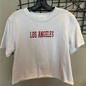 Full Tilt White Red Crop Boxy Tee